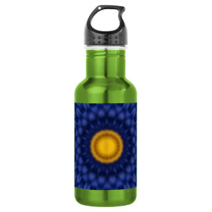 Ente auf Blau Kaleidosskop Edelstahlflasche