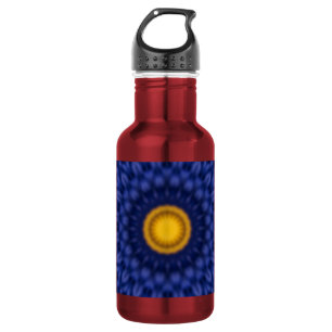 Ente auf Blau Kaleidosskop Edelstahlflasche