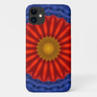 Ente auf blau mit rotem Kaleidoskop
