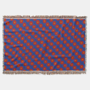 Ente auf Blau mit rotem Kaleidoskop Decke