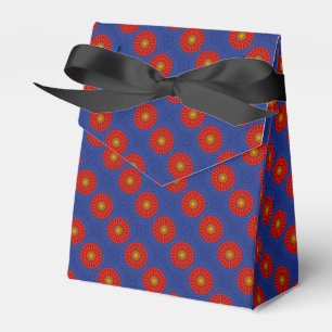 Ente auf Blau mit rotem Kaleidoskop Geschenkschachtel