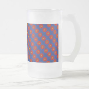 Ente auf blau mit rotem Kaleidoskop Mattglas Bierglas