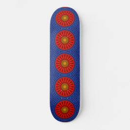 Ente auf blau mit rotem Kaleidoskop Skateboard