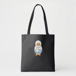 Ente auf dem Weg zur Arbeit, lustige Arbeit