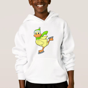 Ente bei Ice-Skaten mit Eis-Skaten Hoodie