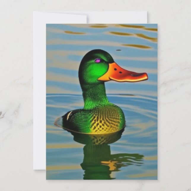 Ente beim Pond-Design Feiertagskarte (Vorderseite)