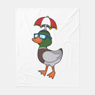 Ente beim Regen mit Umbrella.PNG Fleecedecke
