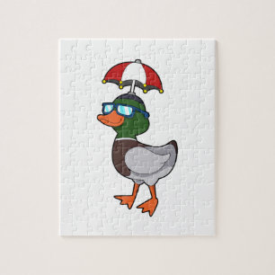 Ente beim Regen mit Umbrella.PNG Puzzle