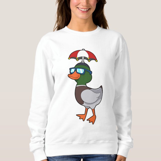 Ente beim Regen mit Umbrella.PNG Sweatshirt (Vorderseite)