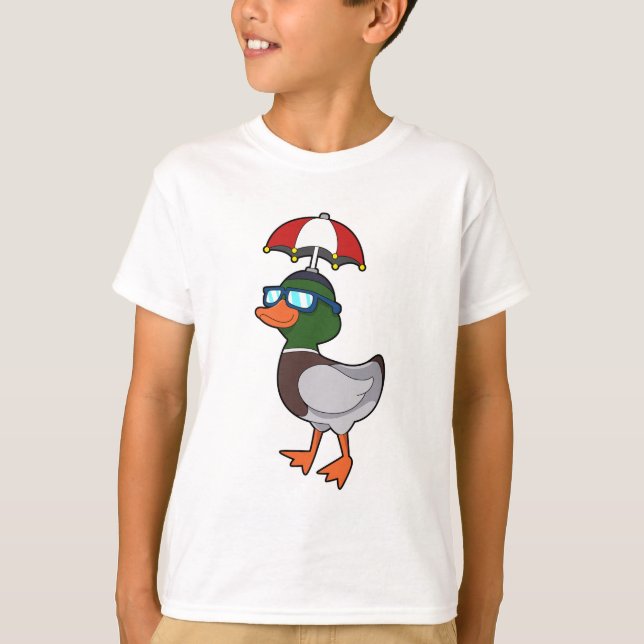 Ente beim Regen mit Umbrella.PNG T-Shirt (Vorderseite)