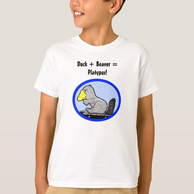 Ente + Biber = Platypus! T-Shirt (Vorderseite)