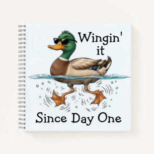 Ente, die es einfach so hinkriegt notizbuch