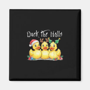 Ente Die Hallen Santa Hut Rentier Ohren Stechpalme Magnet