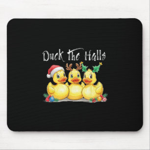 Ente Die Hallen Santa Hut Rentier Ohren Stechpalme Mousepad