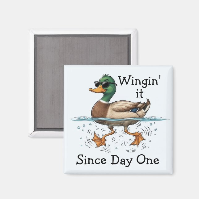 Ente, die improvisiert  magnet (Vorderseite/Rückseite)