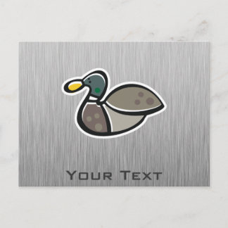 Ente Gestricktes Metall-Look Postkarte