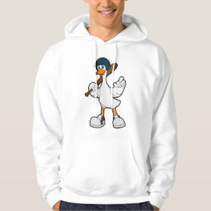 Ente im Baseball mit Baseballschläger und Helm Hoodie