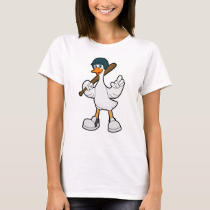 Ente im Baseball mit Baseballschläger und Helm T-Shirt