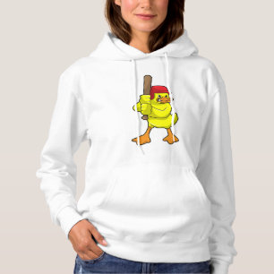 Ente im Baseball mit Baseballschläger und -kappe Hoodie