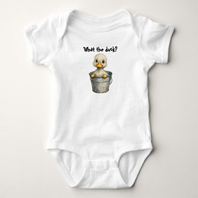 Ente im Eimer Baby Strampler (Vorderseite)