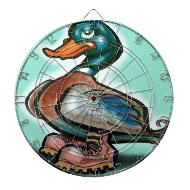 Ente in Arbeitsstiefeln Dartscheibe (vorne)