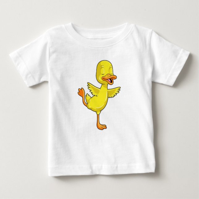 Ente in der Yoga-Fitness auf einem Leg Baby T-shirt (Vorderseite)