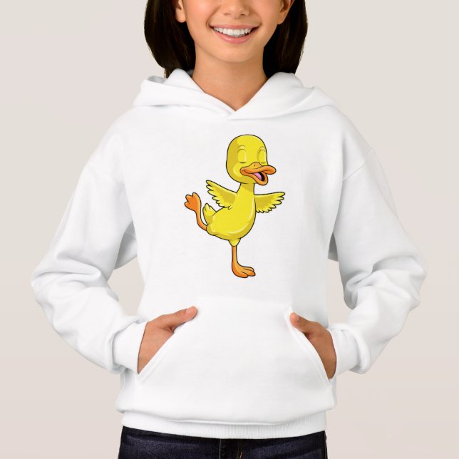 Ente in der Yoga-Fitness auf einem Leg Hoodie (Vorderseite)