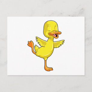 Ente in der Yoga-Fitness auf einem Leg Postkarte