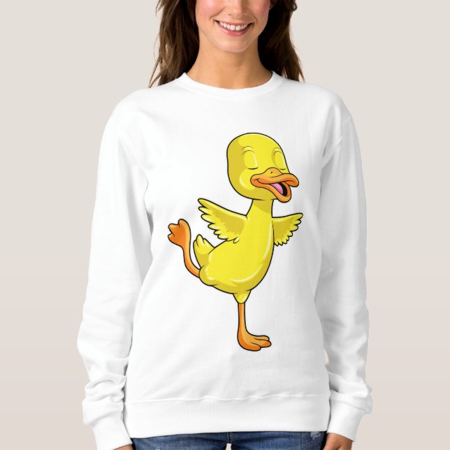 Ente in der Yoga-Fitness auf einem Leg Sweatshirt (Vorderseite)