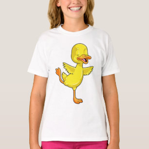 Ente in der Yoga-Fitness auf einem Leg T-Shirt
