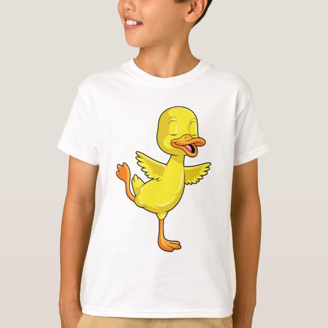 Ente in der Yoga-Fitness auf einem Leg T-Shirt (Vorderseite)