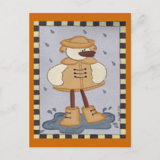 Ente in Regen Postkarte