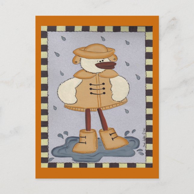 Ente in Regen Postkarte (Vorderseite)