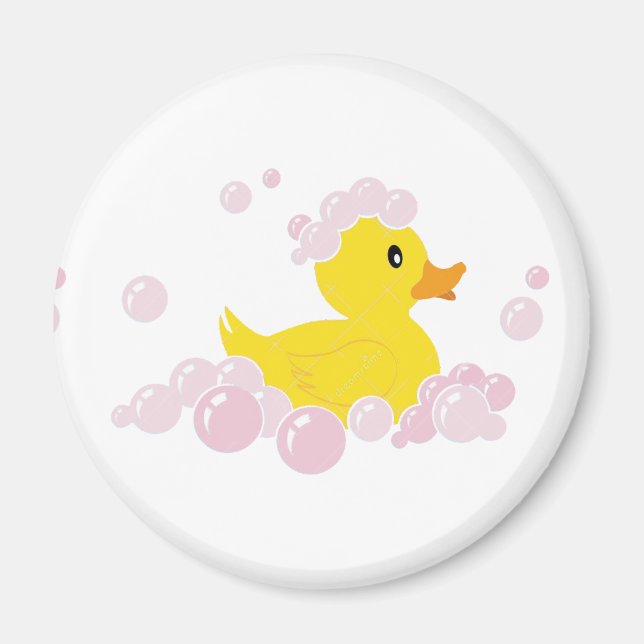 Ente in rosa Blasen Magnet (Vorne)