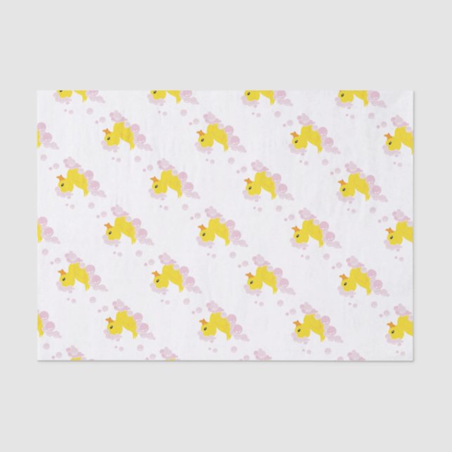 Ente in rosa Blasen Seidenpapier (Vorderseite)