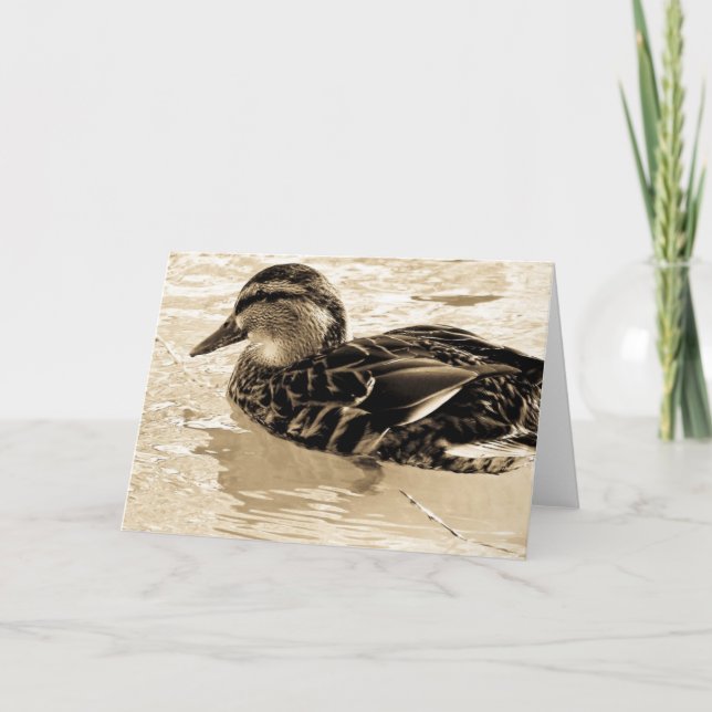 Ente in Sepia Karte (Vorderseite)