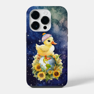 Ente in Transgender Flag Farben Beanie auf dem Pla iPhone 14 Pro Hülle