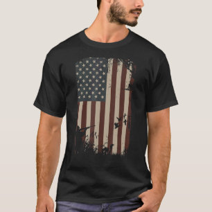 Ente Jagd amerikanische Flagge Vintag Jäger Duck M T-Shirt