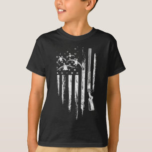 Ente Jagd amerikanische Flagge Wasservögel Gänsege T-Shirt