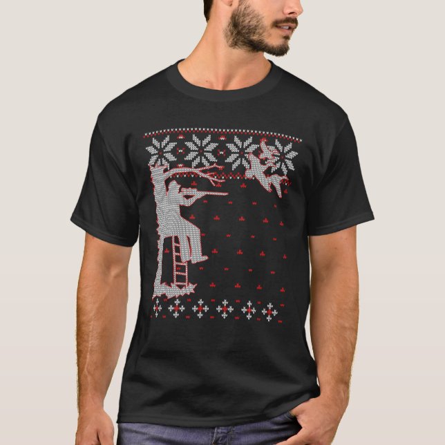 Ente Jagd Ugly Christmas Sweater, Duck Hunter C T-Shirt (Vorderseite)