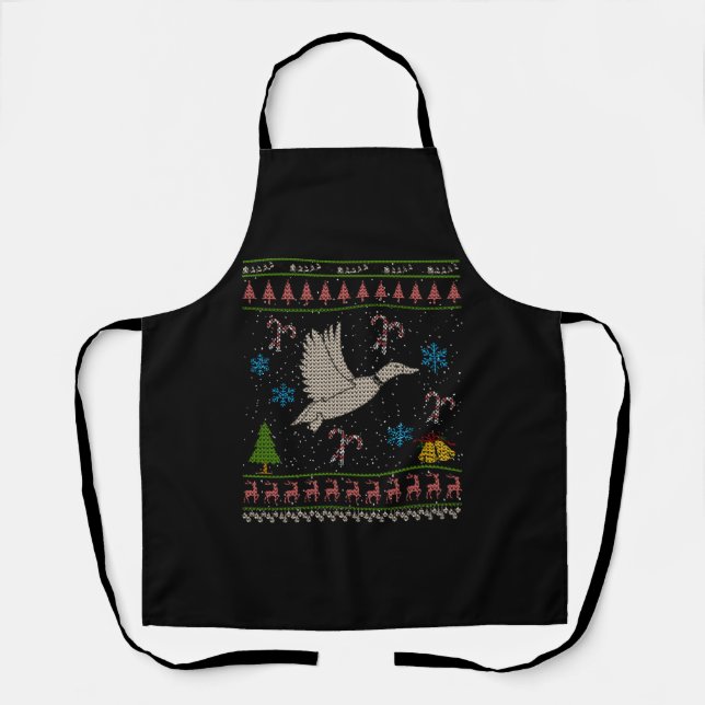 Ente Jagd Weihnachten Ugly Sweater Duck Hunter Schürze (Vorderseite)