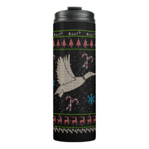 Ente Jagd Weihnachten Ugly Sweater Duck Hunter Thermosbecher