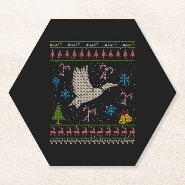 Ente Jagd Weihnachten Ugly Sweater Duck Hunter Untersetzer (Vorderseite)