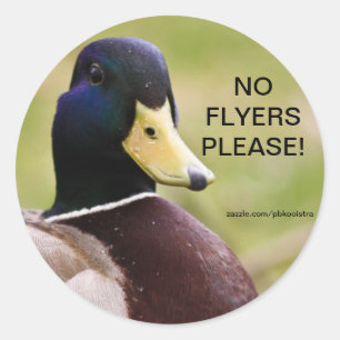 Ente keine Flyer Bitte Aufkleber