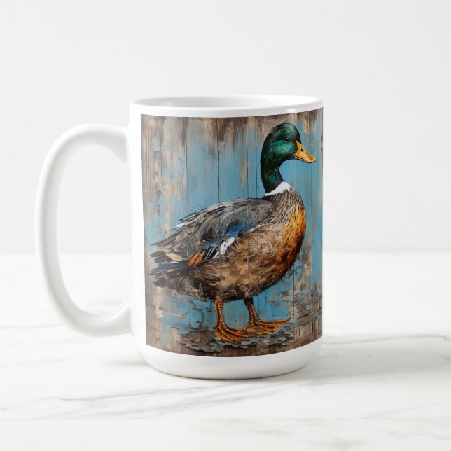 Ente, mallard, rustikaler Landzauber, Geschenk für Kaffeetasse (Links)