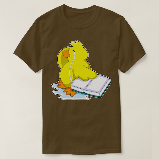 Ente mit Buch T-Shirt (Design vorne)