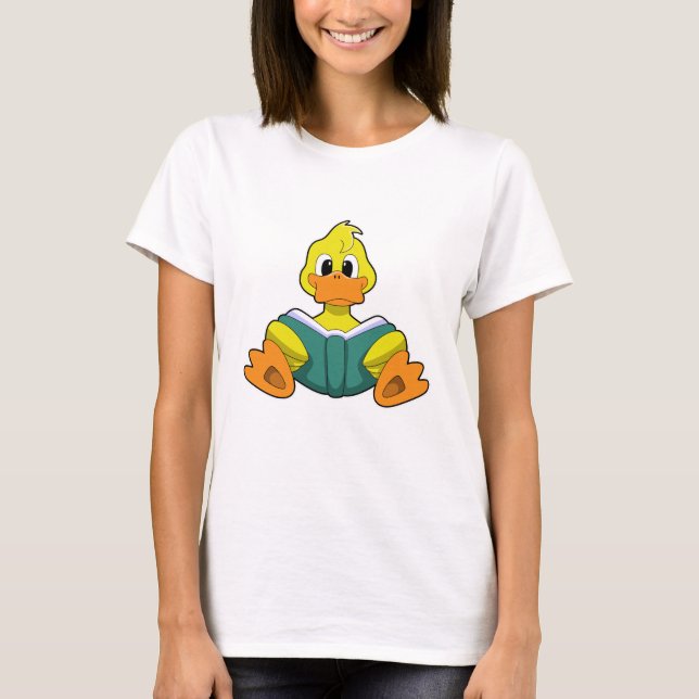 Ente mit Buch T-Shirt (Vorderseite)