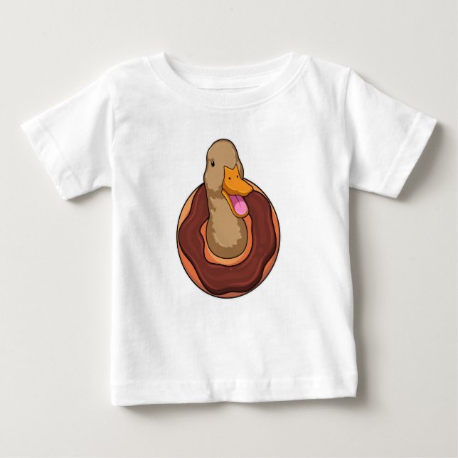 Ente mit Donut Baby T-shirt (Vorderseite)