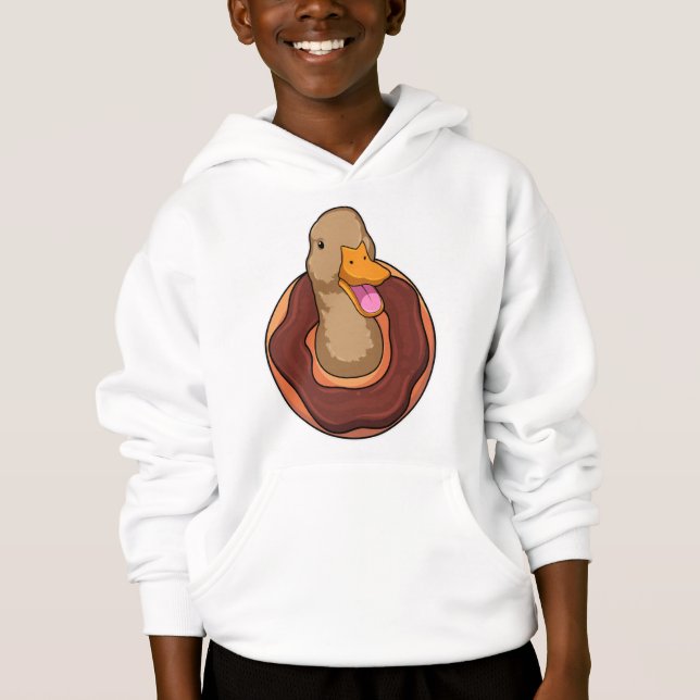 Ente mit Donut Hoodie (Vorderseite)