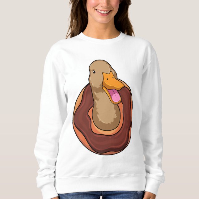 Ente mit Donut Sweatshirt (Vorderseite)